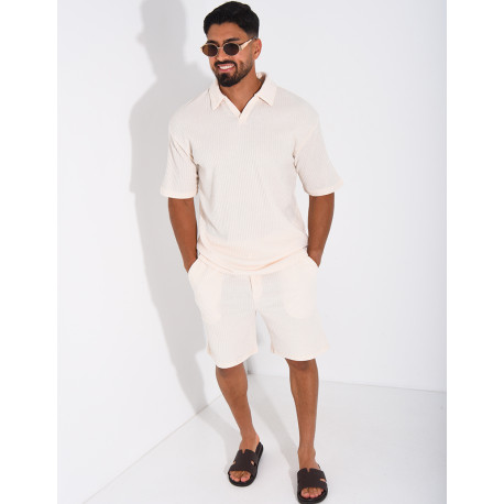 Ensemble côtelé short et polo