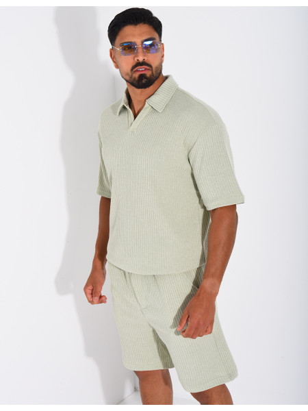 Ensemble côtelé short et polo