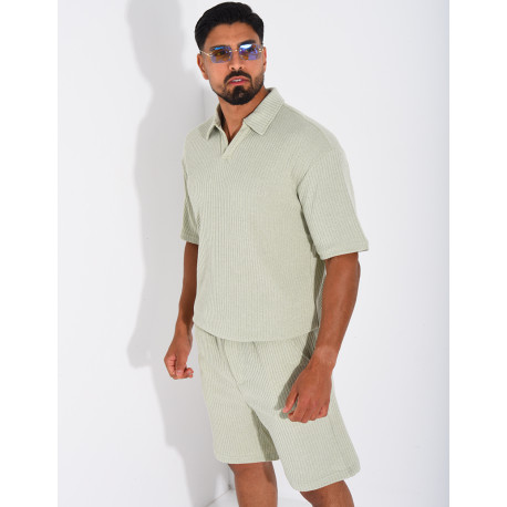 Ensemble côtelé short et polo