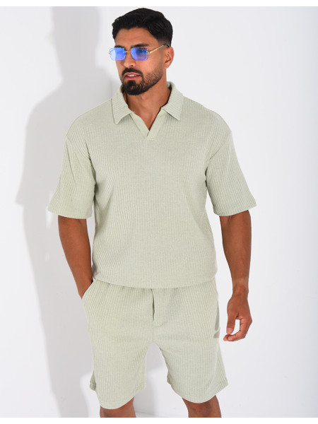 Ensemble côtelé short et polo