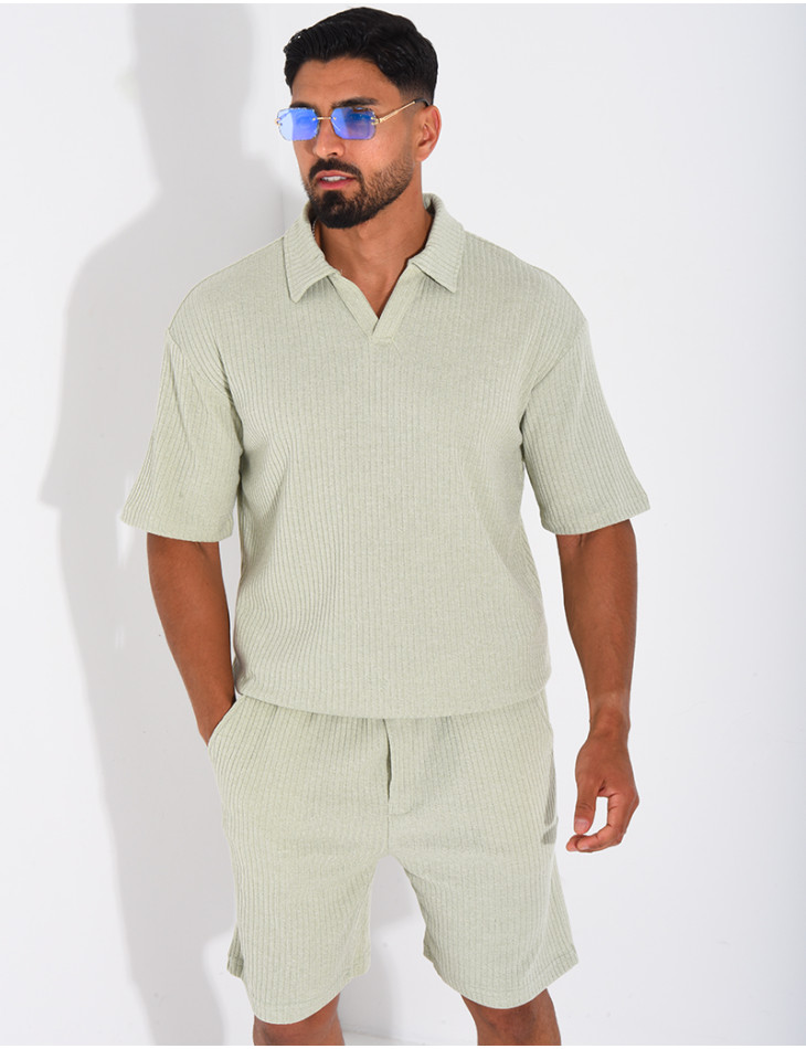 Ensemble côtelé short et polo