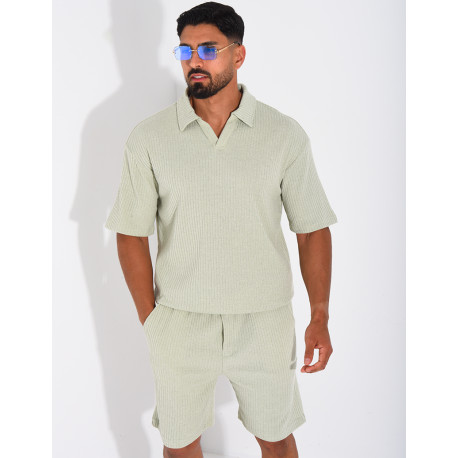 Ensemble côtelé short et polo