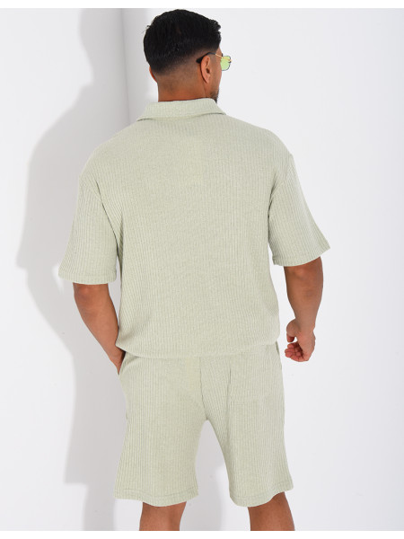 Ensemble côtelé short et polo