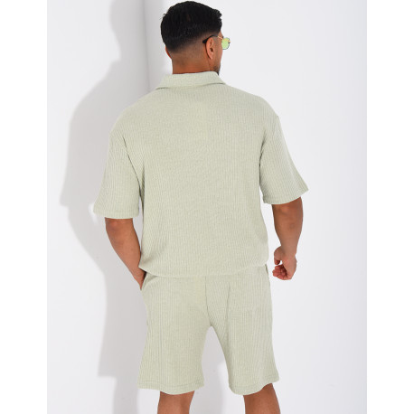 Ensemble côtelé short et polo