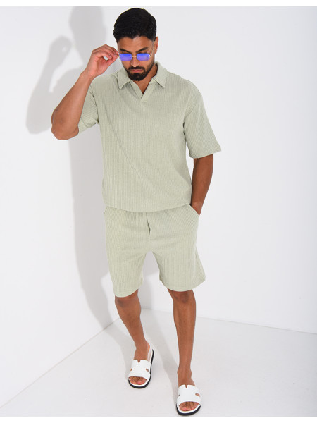 Ensemble côtelé short et polo