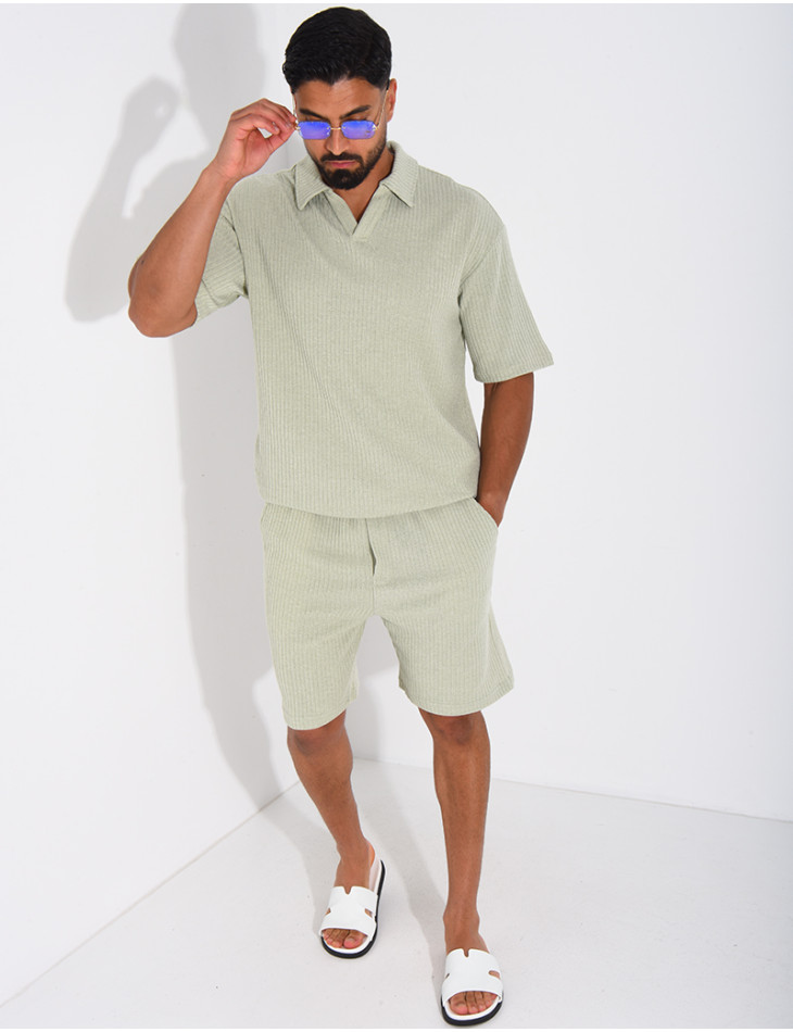 Ensemble côtelé short et polo