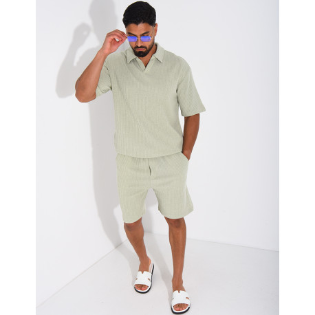 Ensemble côtelé short et polo