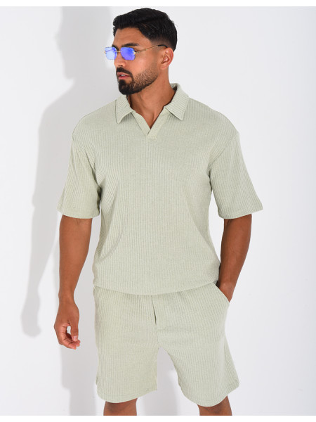 Ensemble côtelé short et polo