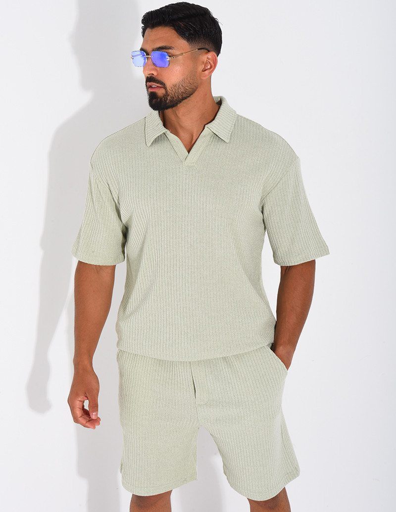 Ensemble côtelé short et polo