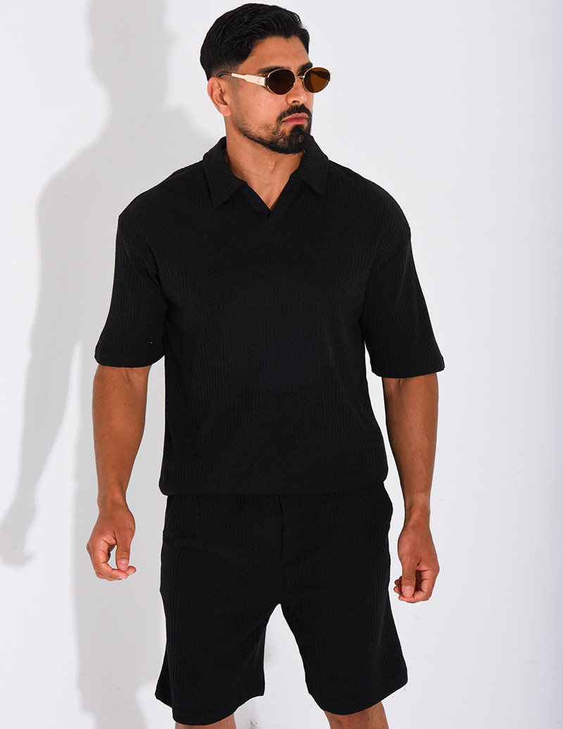 Ensemble côtelé short et polo