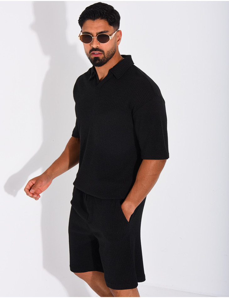 Ensemble côtelé short et polo