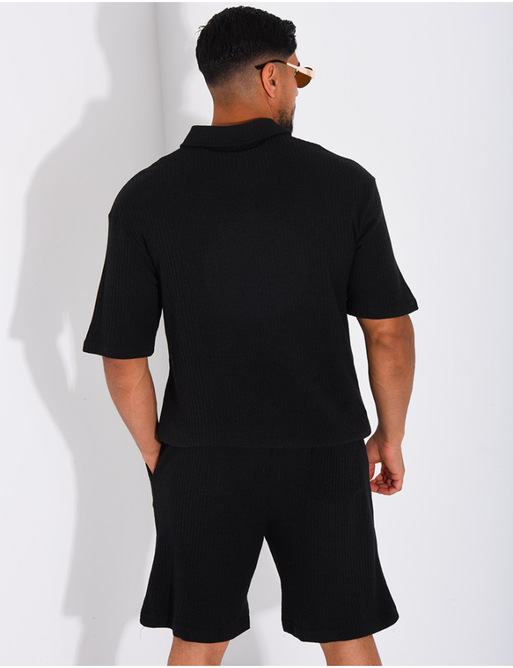 Ensemble côtelé short et polo