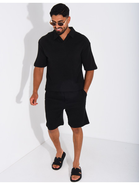 Ensemble côtelé short et polo