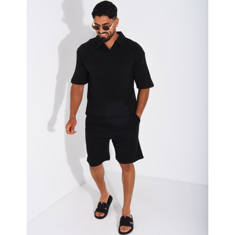 Ensemble côtelé short et polo