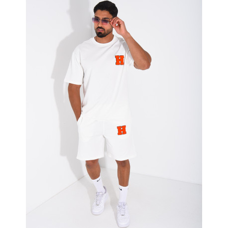 Ensemble short et t-shirt lettre H