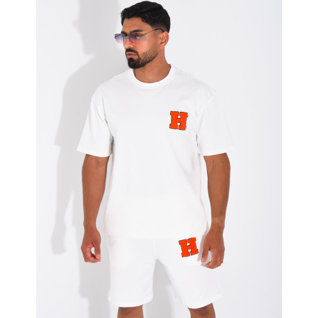 Ensemble short et t-shirt lettre H