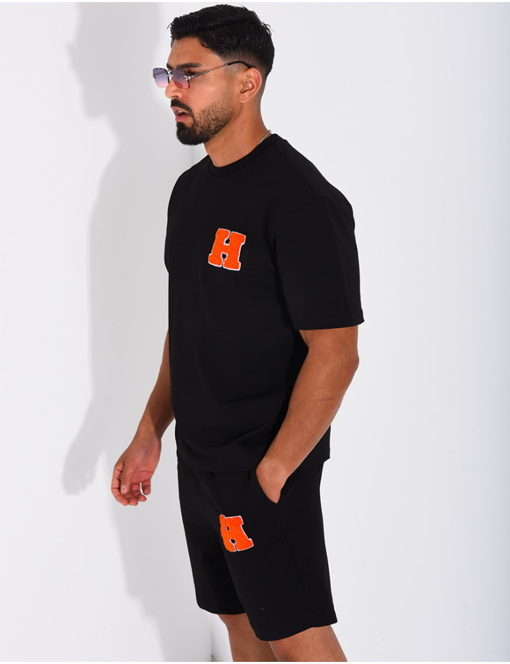 Ensemble short et t-shirt lettre H