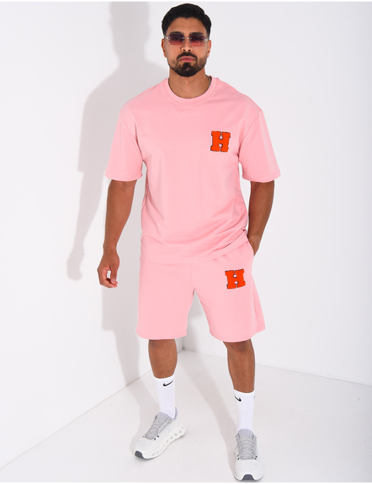 Ensemble short et t-shirt lettre H