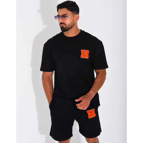 Ensemble short et t-shirt lettre H