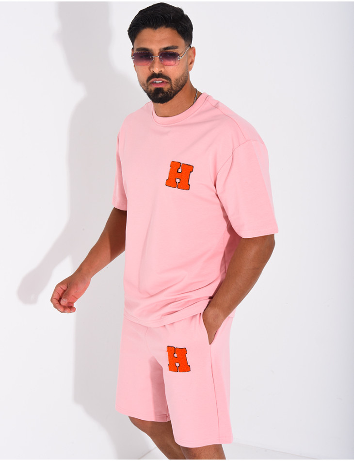 Ensemble short et t-shirt lettre H