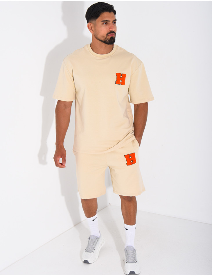 Ensemble short et t-shirt lettre H
