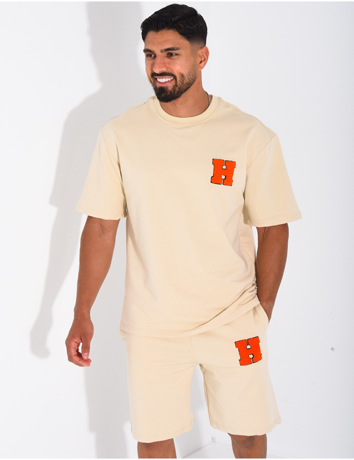 Ensemble short et t-shirt lettre H