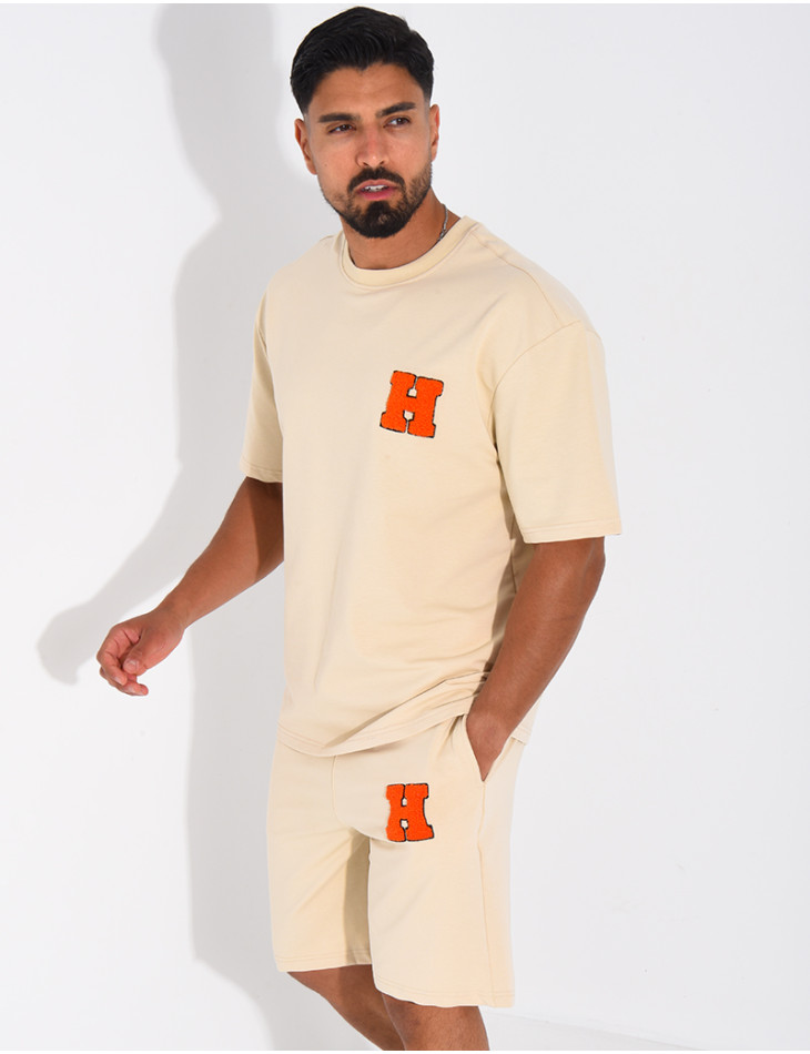 Ensemble short et t-shirt lettre H