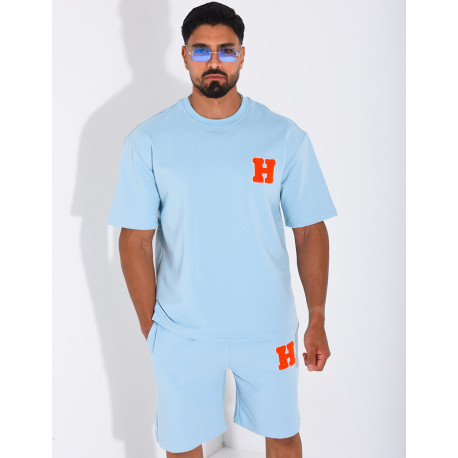 Ensemble short et t-shirt lettre H