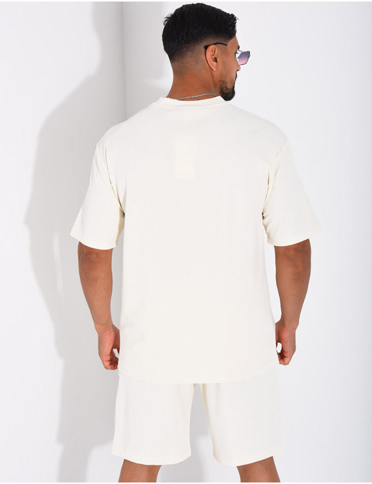 Ensemble texturé short et t-shirt