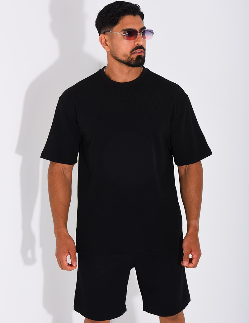Ensemble texturé short et...