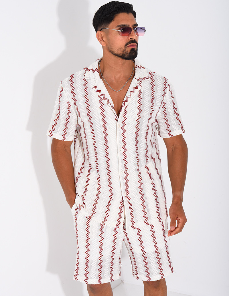Ensemble ajouré short et...