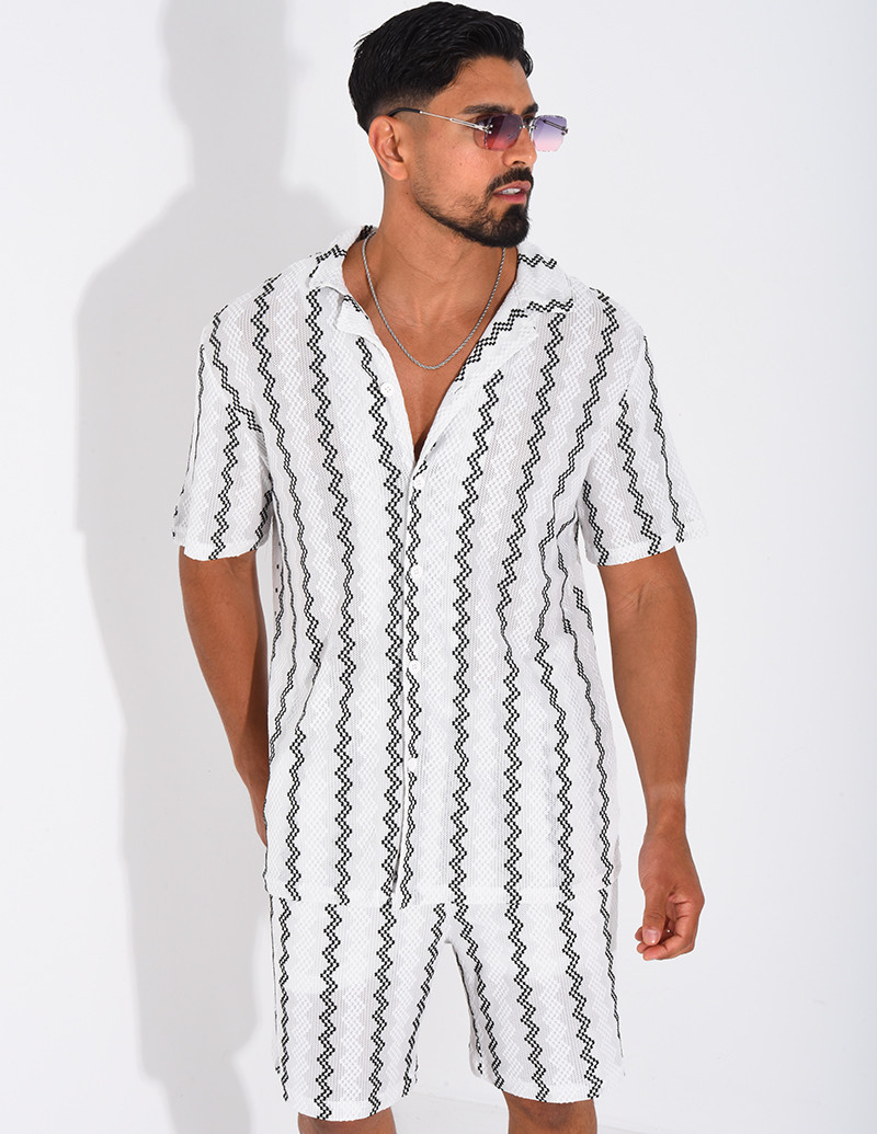 Ensemble ajouré short et...