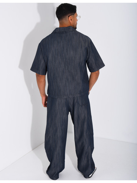 Ensemble pantalon et chemise effet jeans