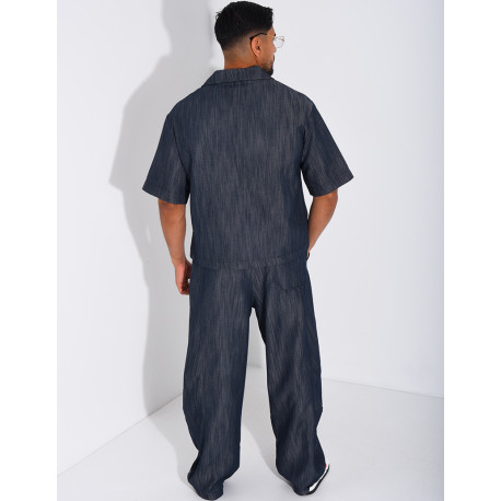 Ensemble pantalon et chemise effet jeans