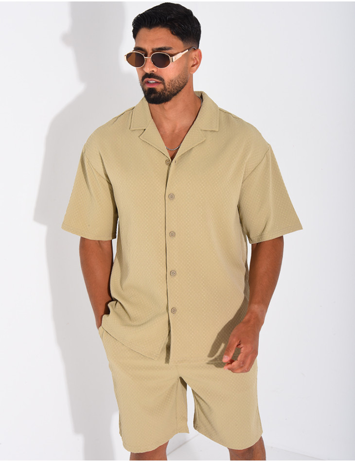 Ensemble texturé short et chemise