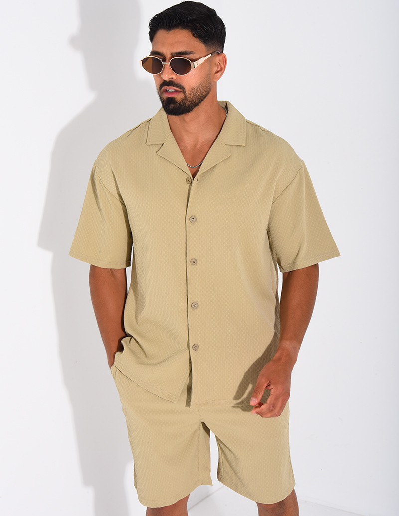 Ensemble texturé short et...