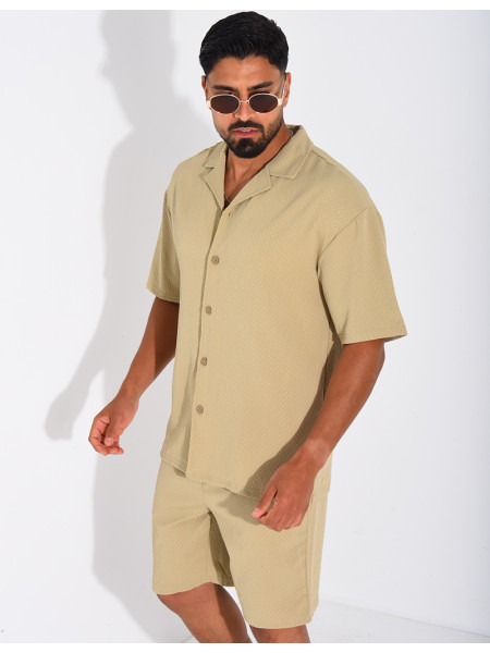 Ensemble texturé short et chemise