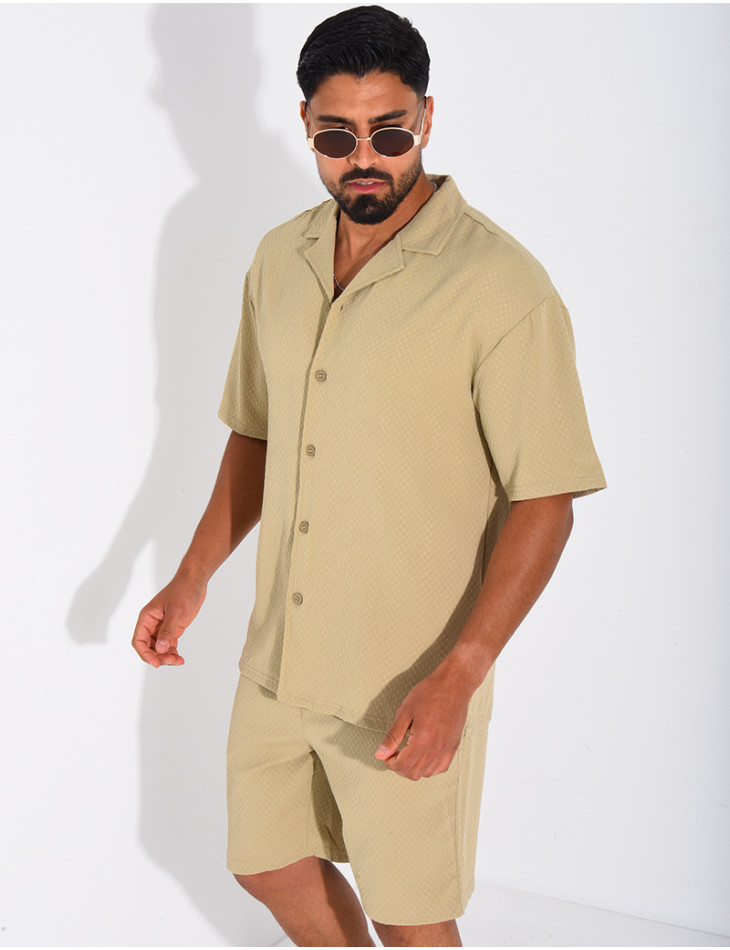 Ensemble texturé short et chemise
