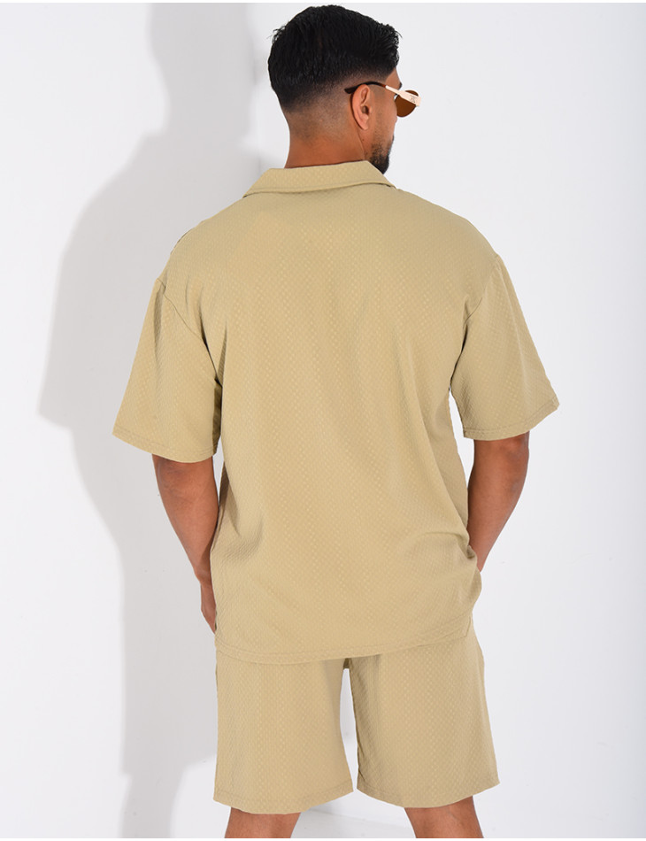 Ensemble texturé short et chemise