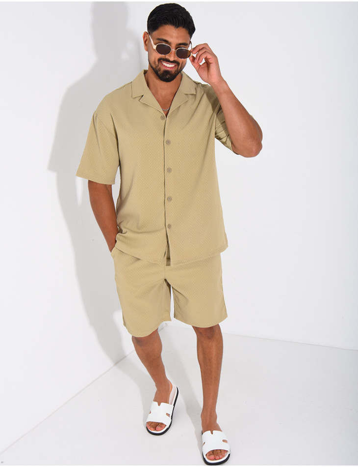 Ensemble texturé short et chemise