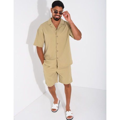 Ensemble texturé short et chemise