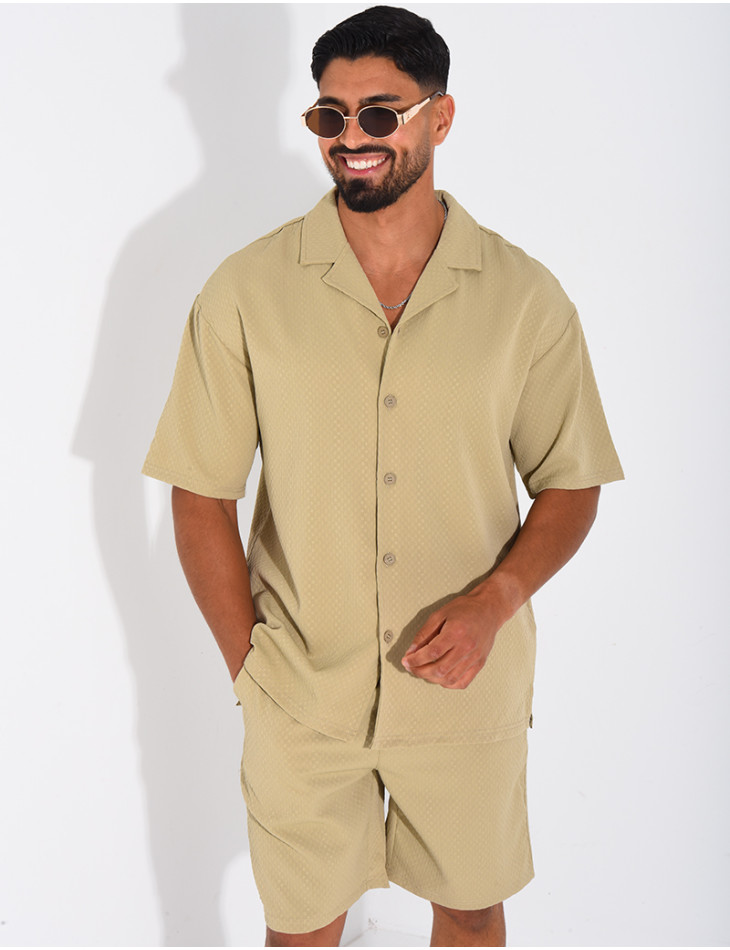 Ensemble texturé short et chemise