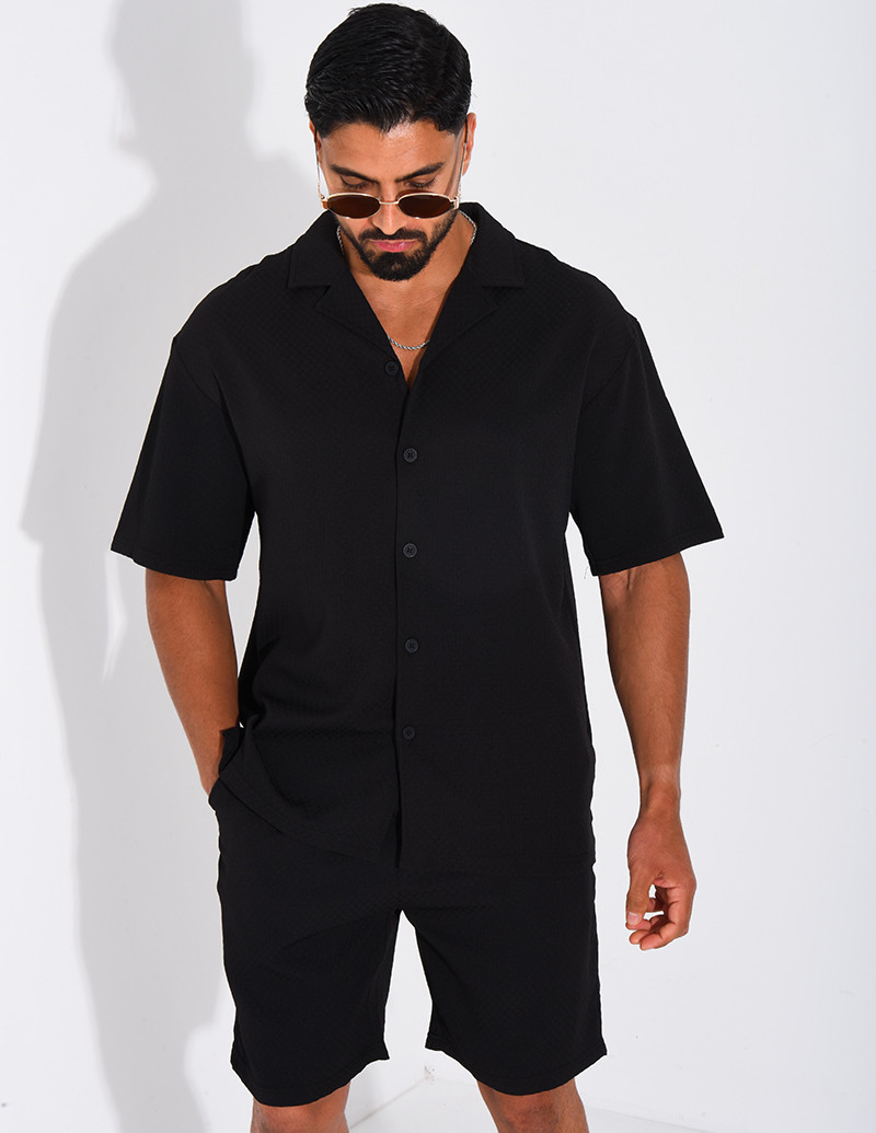 Ensemble texturé short et...