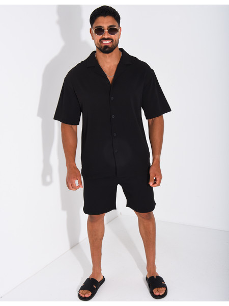 Ensemble texturé short et chemise