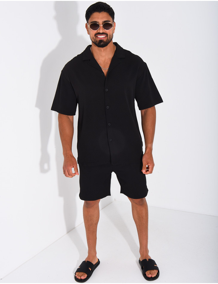 Ensemble texturé short et chemise