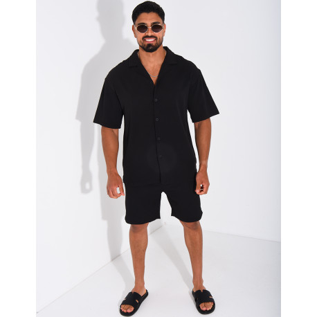 Ensemble texturé short et chemise