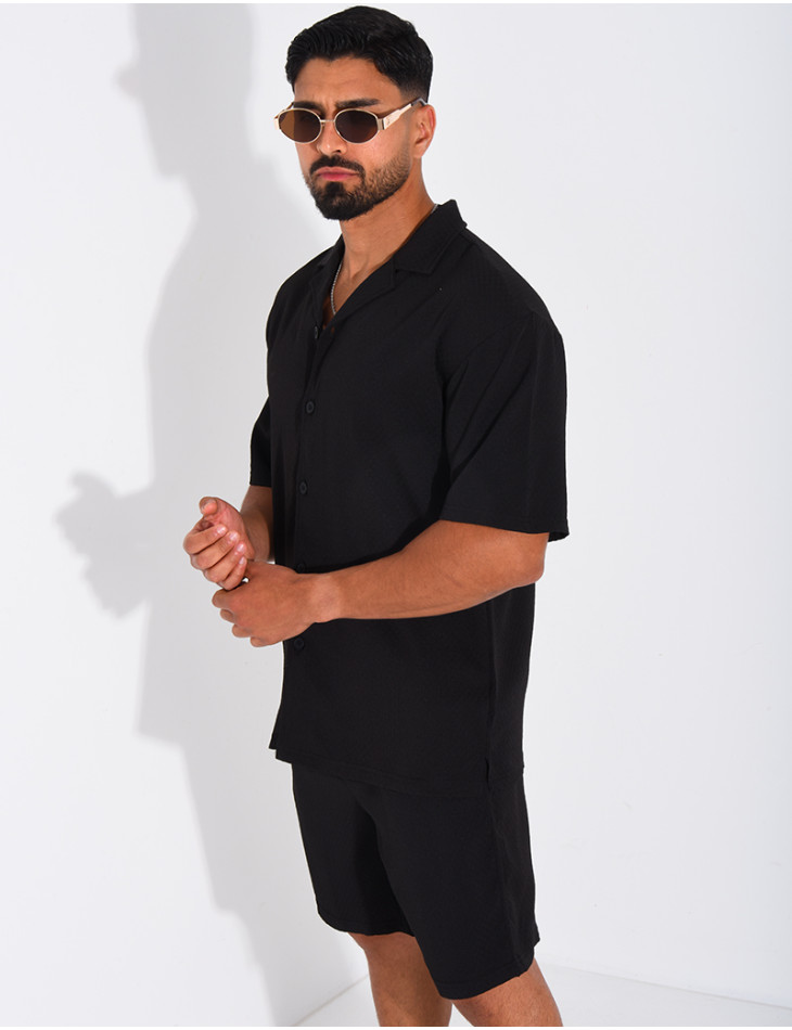 Ensemble texturé short et chemise