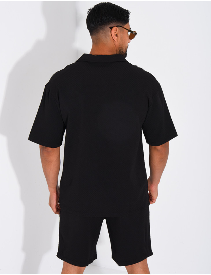Ensemble texturé short et chemise