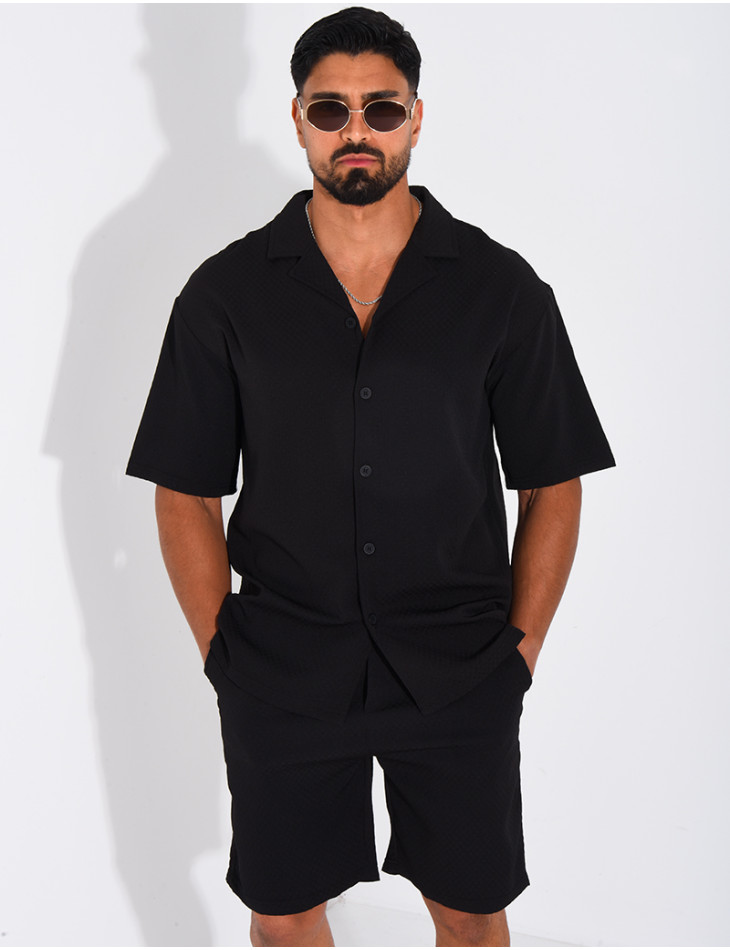 Ensemble texturé short et chemise