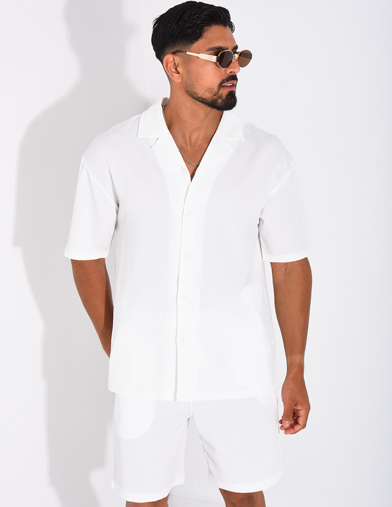 Ensemble texturé short et...